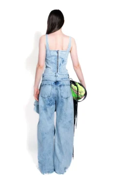 Marques ' Almeida Denim | Bottoms | ACID WASH BOYFRIEND TROUSERS WITH BIG BOW ACIDWASH