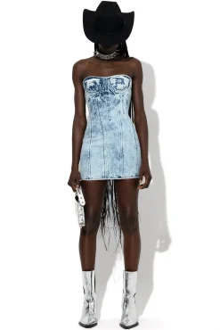 Marques ' Almeida Dresses | Denim | ACID WASH DENIM CORSET DRESS ACIDWASH