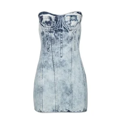 Marques ' Almeida Dresses | Denim | ACID WASH DENIM CORSET DRESS ACIDWASH