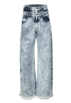 Marques ' Almeida Bottoms | Denim | ACID WASH DENIM DOUBLE WAIST BOYFRIEND TROUSERS ACIDWASH