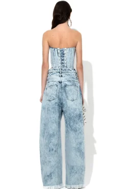 Marques ' Almeida Bottoms | Denim | ACID WASH DENIM DOUBLE WAIST BOYFRIEND TROUSERS ACIDWASH