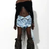 Marques ' Almeida Bottoms | Denim | ACID WASH DENIM FOLDING WAISTBAND SHORTS ACIDWASH