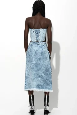 Marques ' Almeida Bottoms | Denim | ACID WASH DENIM MULTI POCKET SKIRT ACIDWASH