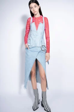 Marques ' Almeida Bottoms | Denim | ACID WASH SKIRT WITH SIDE SPLIT ACIDWASH