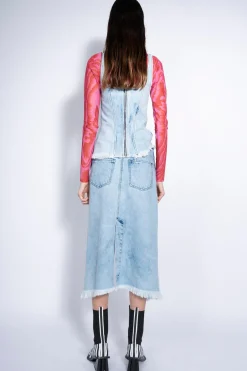 Marques ' Almeida Bottoms | Denim | ACID WASH SKIRT WITH SIDE SPLIT ACIDWASH