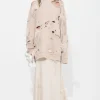 Marques ' Almeida Tops | Tops | DISTRESSED TURTLENECK WITH FEATHERS BEIGE