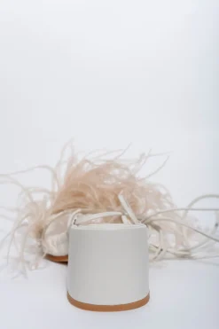 Marques ' Almeida Shoes | FEATHER STRAPPY SANDAL BEIGE