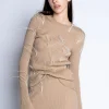 Marques ' Almeida Tops | Knitwear | MERINO FEATHER CREW NECK TOP BEIGE