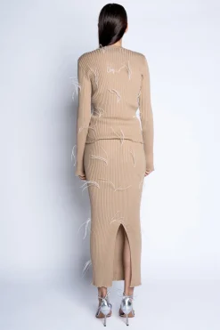 Marques ' Almeida Tops | Knitwear | MERINO FEATHER CREW NECK TOP BEIGE