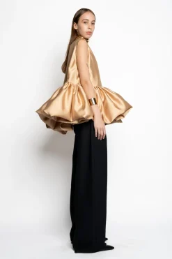 Marques ' Almeida Tops | Tops | SLEEVELESS PUFF HEM TOP BEIGE