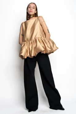 Marques ' Almeida Tops | Tops | SLEEVELESS PUFF HEM TOP BEIGE