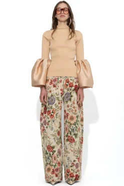 Marques ' Almeida Tops | TURTLENECK PUFF SLEEVE TOP BEIGE