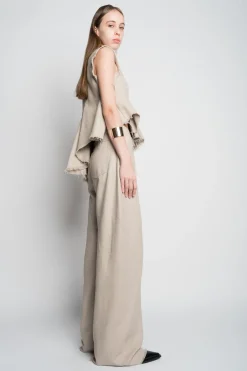 Marques ' Almeida Bottoms | WOVEN BOYFRIEND TROUSERS BEIGE