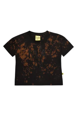 Marques ' Almeida Jersey | Tops | BLACK AND ORANGE SPLATTERED LOGO T-SHIRT MULTICOLOUR