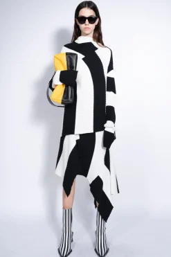 Marques ' Almeida Knitwear | Tops | BLACK AND WHITE DRAPED JUMPER BLACKWHITE