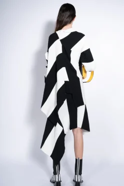 Marques ' Almeida Knitwear | Tops | BLACK AND WHITE DRAPED JUMPER BLACKWHITE