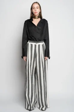 Marques ' Almeida Bottoms | Bottoms | BLACK AND WHITE STRIPES WIDE LEG TROUSERS BLACKWHITE