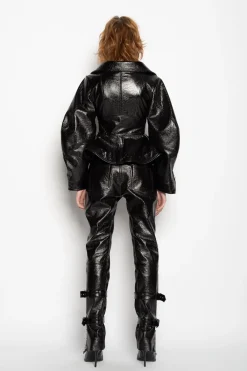 Marques ' Almeida Bottoms | BIKER LEATHER TROUSERS BLACK