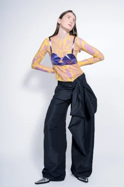 Marques ' Almeida Bottoms | Bottoms | BOYFRIEND TROUSERS WITH BOW BLACK