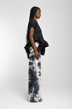 Marques ' Almeida Tops | Tops | CAP SLEEVE PLISSE T-SHIRT BLACK