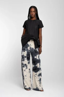 Marques ' Almeida Tops | Tops | CAP SLEEVE PLISSE T-SHIRT BLACK