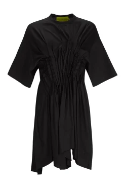 Marques ' Almeida Dresses | Dresses | CINCHED PLEATED T-SHIRT DRESS BLACK