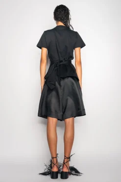 Marques ' Almeida Tops | Tops | CROSS WAIST DRAPE T-SHIRT BLACK