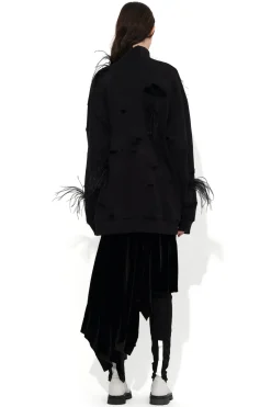 Marques ' Almeida Tops | Tops | DISTRESSED TURTLENECK WITH FEATHERS BLACK