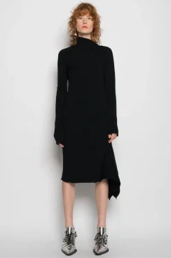 Marques ' Almeida Knitwear | Dresses | DRAPED NECK DRESS BLACK