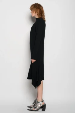 Marques ' Almeida Knitwear | Dresses | DRAPED NECK DRESS BLACK