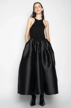 Marques ' Almeida Dresses | DRESS WITH TANK TOP SCOOPED BLACK