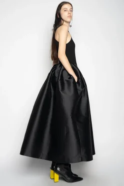 Marques ' Almeida Dresses | DRESS WITH TANK TOP SCOOPED BLACK
