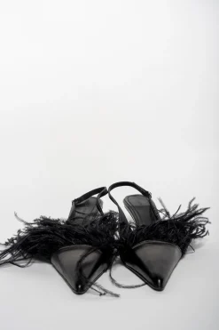 Marques ' Almeida Shoes | FEATHER SLING BACKS BLACK