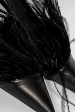 Marques ' Almeida Shoes | FEATHER SLING BACKS BLACK