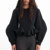 Marques ' Almeida Tops | Tops | FRILL SWEATSHIRT BLACK