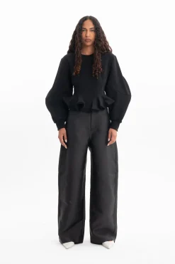 Marques ' Almeida Tops | Tops | FRILL SWEATSHIRT BLACK