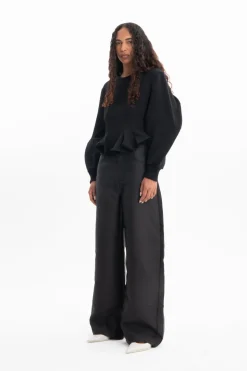 Marques ' Almeida Tops | Tops | FRILL SWEATSHIRT BLACK