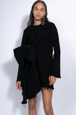 Marques ' Almeida Denim | Dresses | JANIS DRESS WITH FRONT PLEATS BLACK