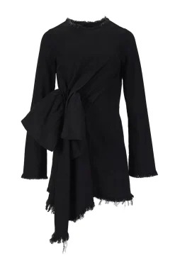 Marques ' Almeida Denim | Dresses | JANIS DRESS WITH FRONT PLEATS BLACK