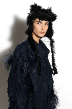 Marques ' Almeida Accessories | LEATHER EAR COVER HAT BLACK