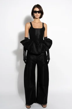 Marques ' Almeida Denim | Tops | LUREX FITTED CORSET BLACK