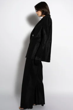 Marques ' Almeida Denim | Outerwear | LUREX OVERSIZED BLAZER BLACK