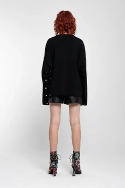 Marques ' Almeida Tops | Tops | MERINO DECONSTRUCTED CARDIGAN BLACK