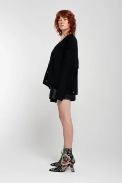 Marques ' Almeida Tops | Tops | MERINO DECONSTRUCTED CARDIGAN BLACK