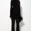 Marques ' Almeida Tops | Knitwear | MERINO WOOL DRAPED JUMPER WITH FEATHERS BLACK