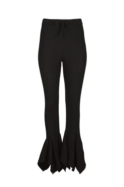 Marques ' Almeida Bottoms | Knitwear | MERINO WOOL KNITTED TROUSERS BLACK