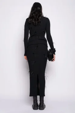 Marques ' Almeida Bottoms | Knitwear | MERINO WOOL LONG SKIRT BLACK