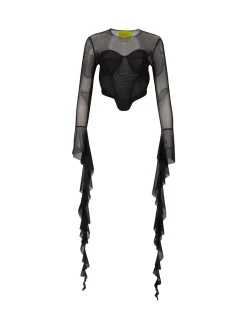 Marques ' Almeida Tops | Tops | MESH CORSET TOP BLACK
