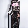 Marques ' Almeida Dresses | Knitwear | NET LONG DRESS BLACK