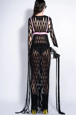 Marques ' Almeida Dresses | Knitwear | NET LONG DRESS BLACK